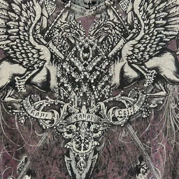 American Age Graphic V-Neck Tee - Brown and Gray - Picture 3 of 5